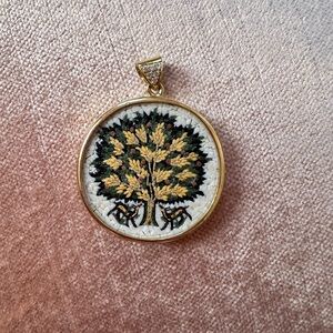 Mosaic stone tree of life pendant